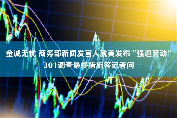金诚无忧 商务部新闻发言人就美发布“强迫劳动”301调查最终措施答记者问